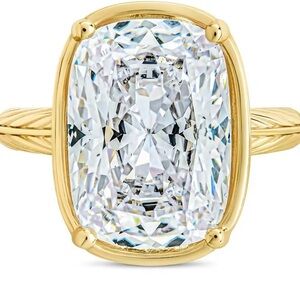 Taylor's Sterling Silver Elongated Cushion Cocktail Ring,Gold, size 6, BNWT